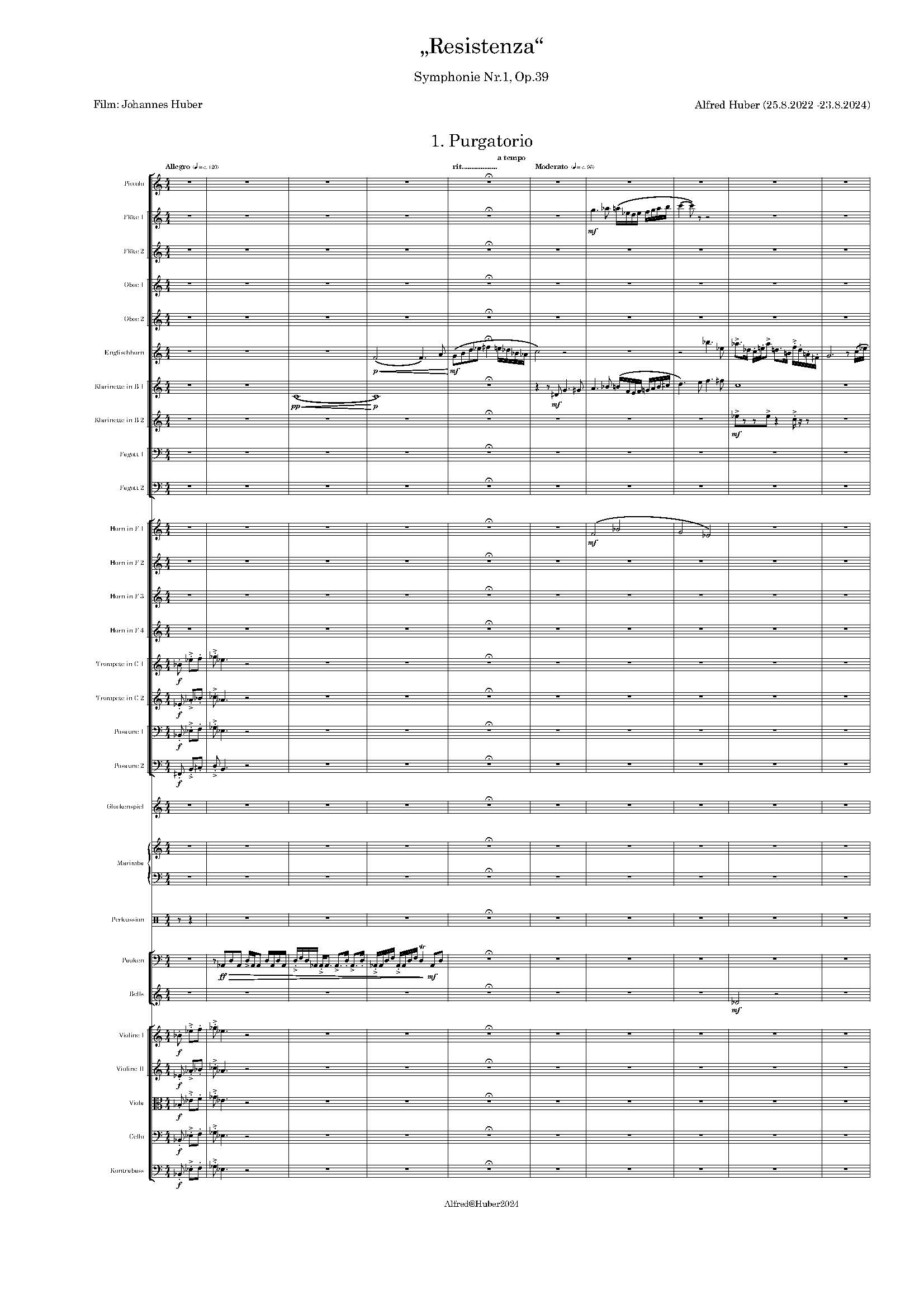 Einblick in die Partitur von Resistenza, Op. 39