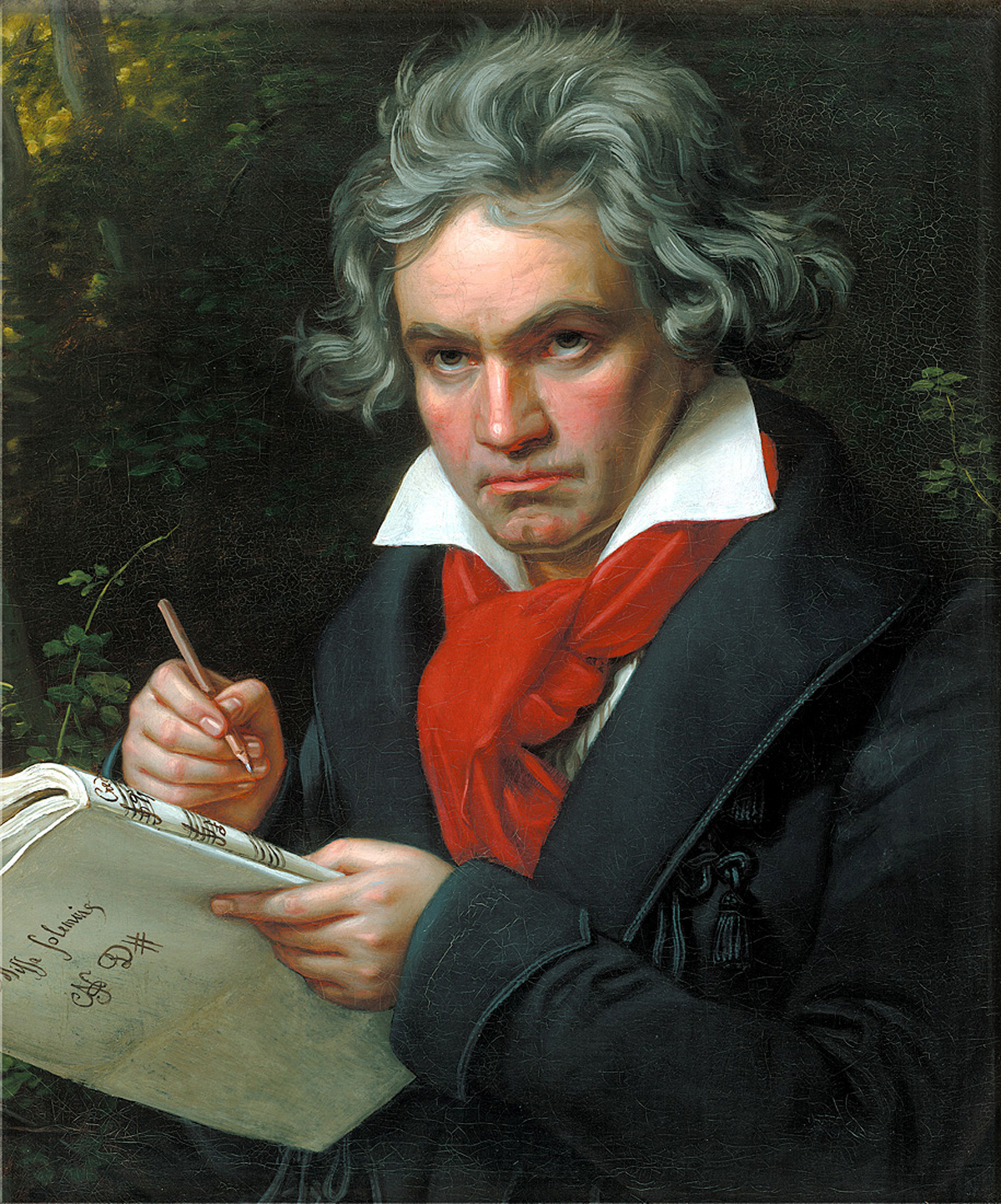 Ludwig van Beethoven mit der Partitur der Missa solemnis, gemalt von Joseph Karl Stieler 1820